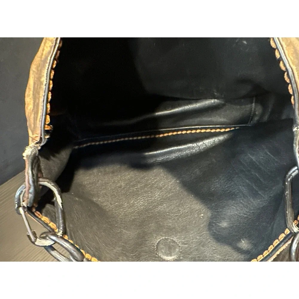 Plinio Visona Leopard‎ Print Hobo Bag Brown Tan Made in Italy Shoulder Bag 11x11